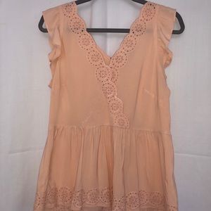 Cap-sleeve Peach Blouse